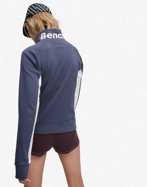 Bench x Superdry & Co High neck contrast track top in crt navy/ white, 3 of 5