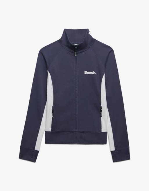 Bench x Superdry & Co High neck contrast track top in crt navy/ white, 5 of 5