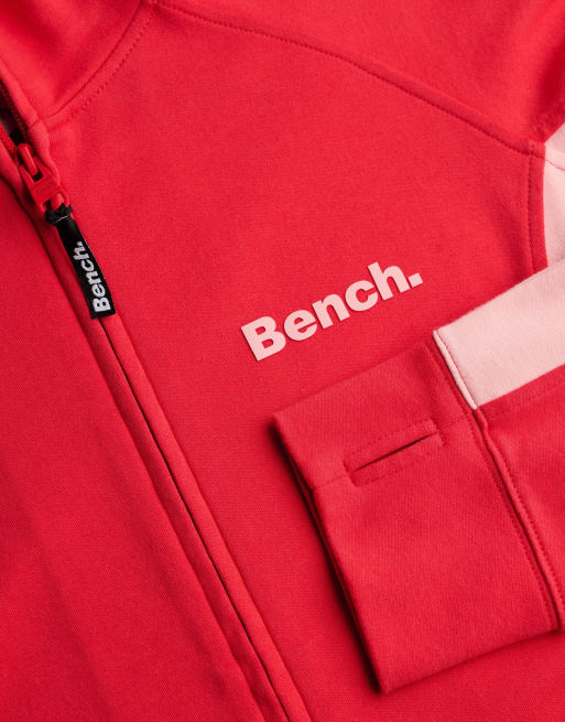 Bench x Superdry & Co High neck contrast track top in scarlet/ bench pink, 2 of 5