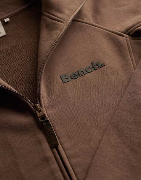 Bench. x Superdry & Co – Hochgeschlossenes Trainingsoberteil in Chocolate Chip/Ardwick Green - view 1