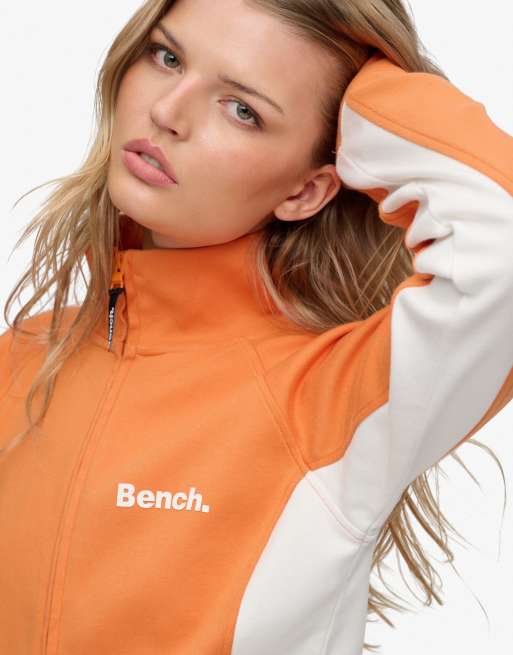 Bench. x Superdry & Co – Hochgeschlossenes Trainingsoberteil in Jaffa Orange/Weiß mit Kontrastdesign, 4 von 5