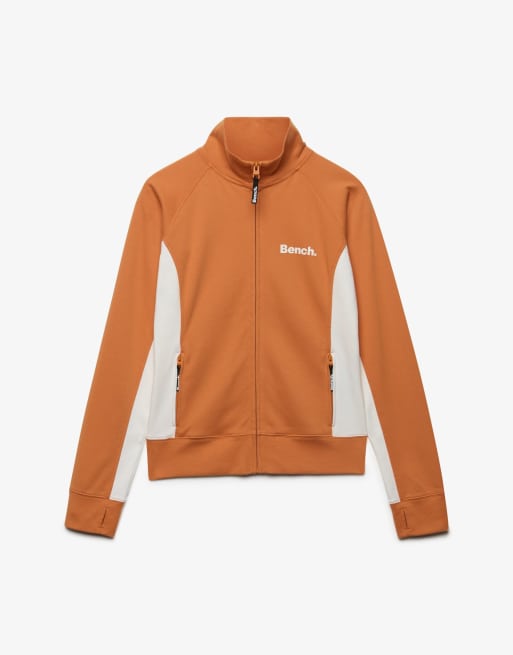 Bench. x Superdry & Co – Hochgeschlossenes Trainingsoberteil in Jaffa Orange/Weiß mit Kontrastdesign, 5 von 5