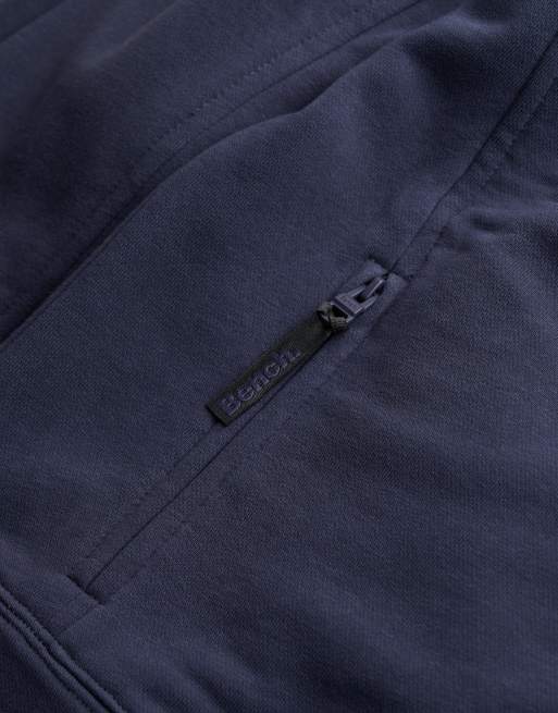 Bench. x Superdry & Co – Hochgeschlossenes Trainingsoberteil in Marineblau und Anthrazit, 2 von 5