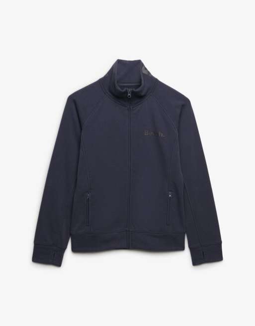 Bench. x Superdry & Co – Hochgeschlossenes Trainingsoberteil in Marineblau und Anthrazit, 5 von 5