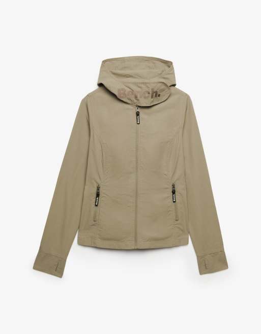 Bench x Superdry & Co Hooded funnel neck ripstop jacket in dune/ dune, 5 of 5