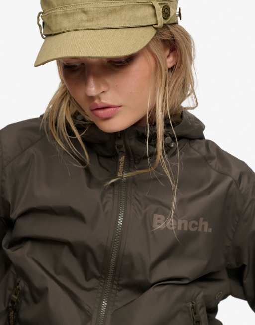 Bench x Superdry & Co Hooded shell bomber jacket in black olive/ chocolate chip, 2 of 4
