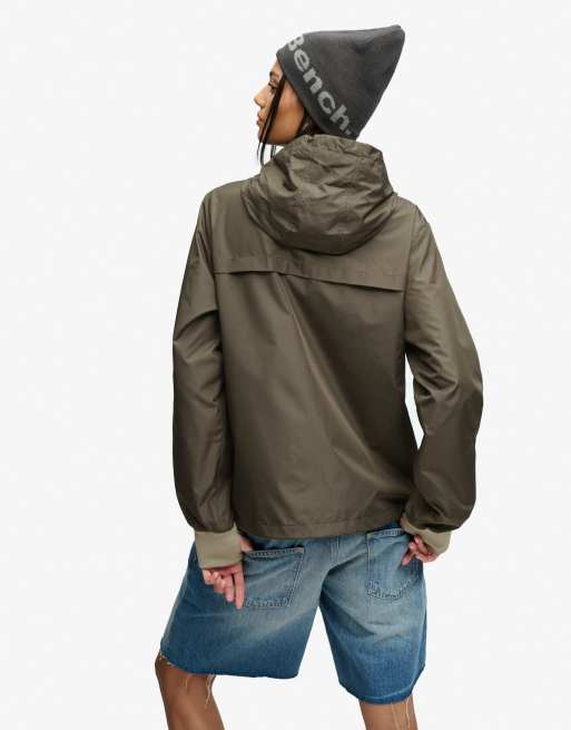 Bench x Superdry & Co Hooded shell zip jacket in black olive/ dune, 2 of 5