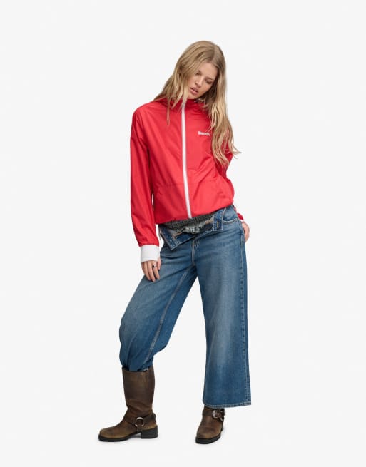 Bench x Superdry & Co Hooded shell zip jacket in scarlet/ white, 4 of 6