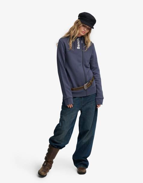 Bench. x Superdry & Co – Kapuzenpullover in Marineblau mit Zwei-Wege-Reißverschluss - view 1