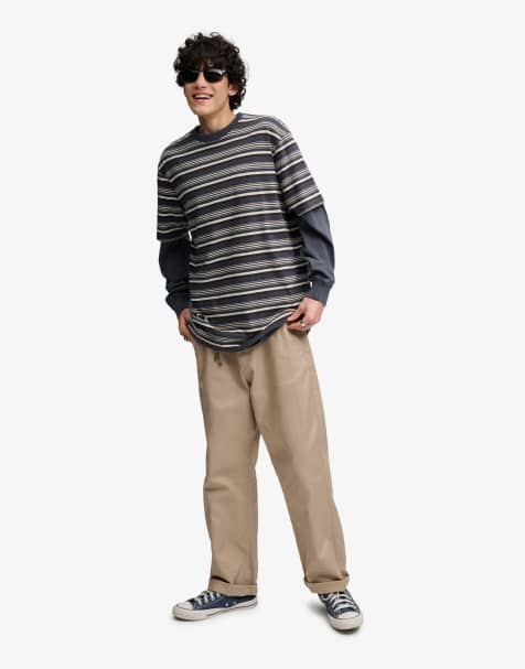 Bench. x Superdry & Co – Kastiges T-Shirt in Grau mit Streifen - view 1