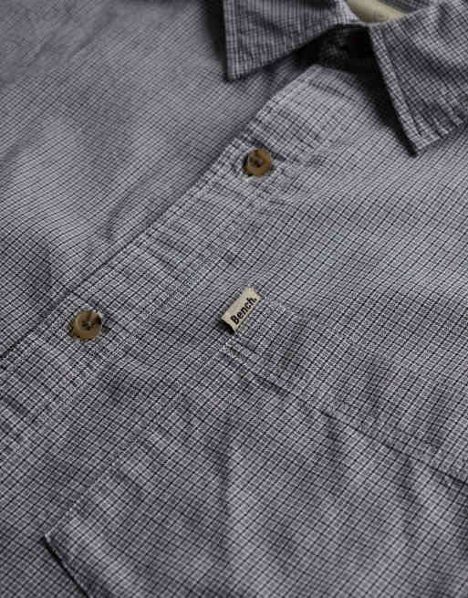 Bench. x Superdry & Co – Kurzärmliges Skater-Hemd in Grau mit Mikro-Karomuster, 2 von 5