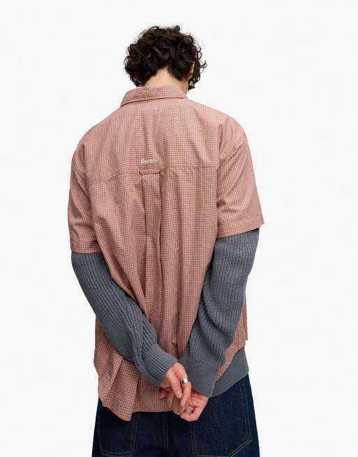 Bench. x Superdry & Co – Kurzärmliges Skater-Hemd in Pfirsich mit Mikro-Karomuster, 3 von 5