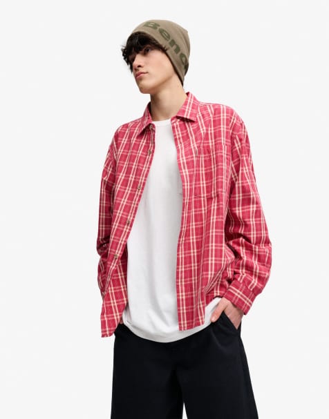 Bench. x Superdry & Co – Langärmliges Skater-Hemd in Duddon/Rot mit Karomuster - view 1