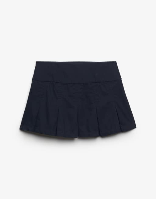 Bench x Superdry & Co Logo pleated peached mini skirt in crt navy/ moonmist, 5 of 6