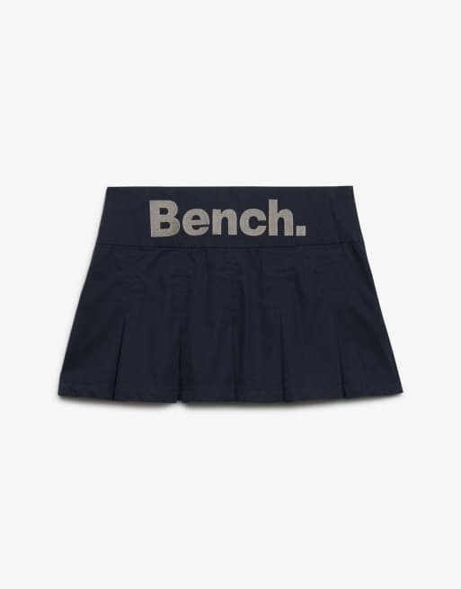 Bench x Superdry & Co Logo pleated peached mini skirt in crt navy/ moonmist, 6 of 6