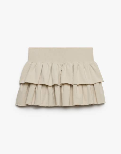 Bench x Superdry & Co Low rise tiered skirt in moonbeam/ dune, 5 of 6