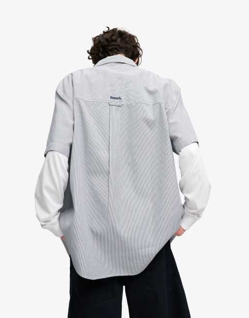 Bench. x Superdry & Co – Mechanic – Kastiges, kurzärmliges Hemd mit Nadelstreifen, 3 von 4