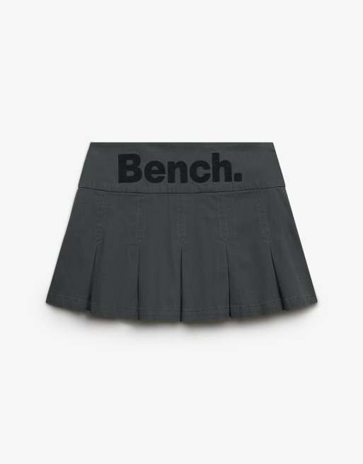 Bench x Superdry & Co - Mini-jupe plissée en sergé à logo - Anthracite et noir, 6 de 6