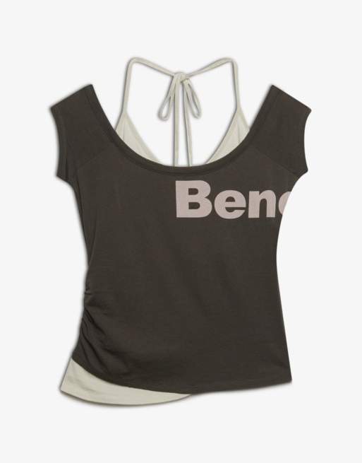 Bench. x Superdry & Co – Neckholder-Oberteil im 2-in-1-Design in Black Olive und Moonbeam, 2 von 5