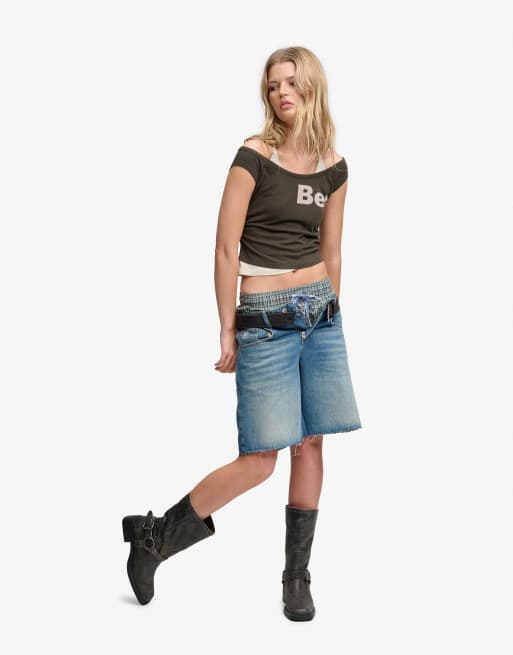 Bench. x Superdry & Co – Neckholder-Oberteil im 2-in-1-Design in Black Olive und Moonbeam, 4 von 5