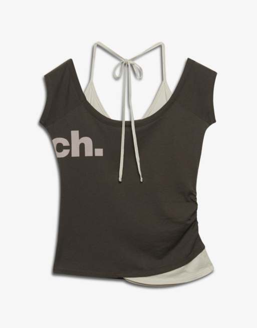 Bench. x Superdry & Co – Neckholder-Oberteil im 2-in-1-Design in Black Olive und Moonbeam, 5 von 5