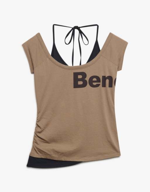 Bench. x Superdry & Co – Neckholder-Oberteil im 2-in-1-Design in Dune/Anthrazit, 5 von 5