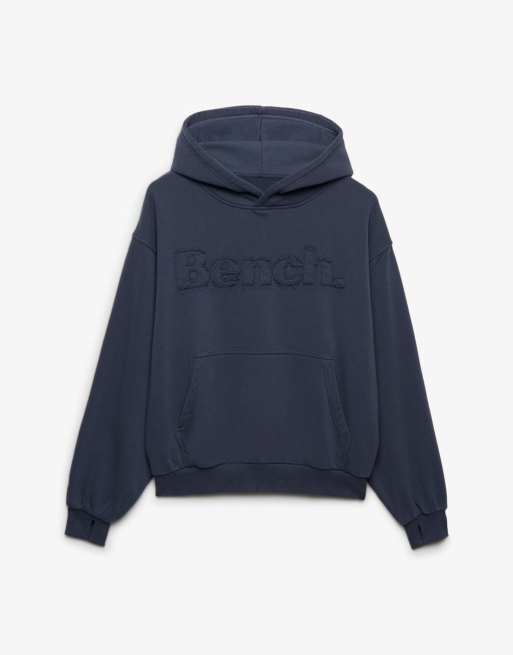 Bench. x Superdry & Co – Oversize-Kapuzenpullover in Marineblau mit Applikation, 2 von 3