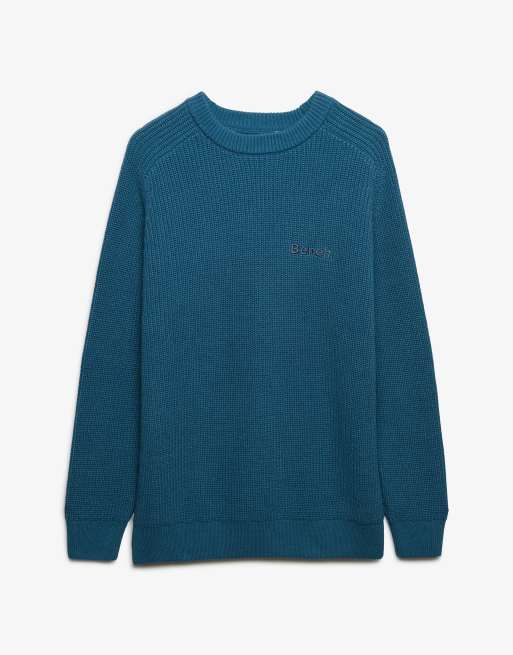 Bench x Superdry & Co - Pull côtelé coupe carrée - Bleu constellation, 6 de 6