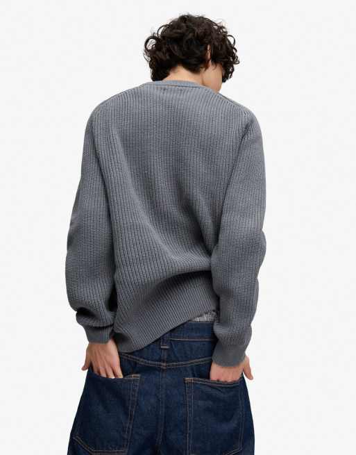 Bench x Superdry & Co - Pull côtelé coupe carrée - Gris graphite, 3 de 5