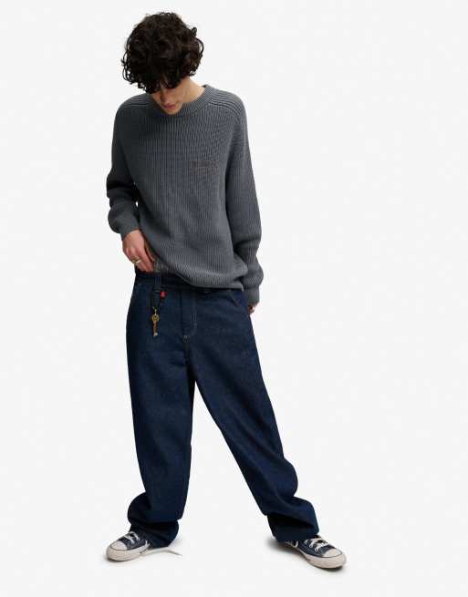 Bench x Superdry & Co - Pull côtelé coupe carrée - Gris graphite, 4 de 5