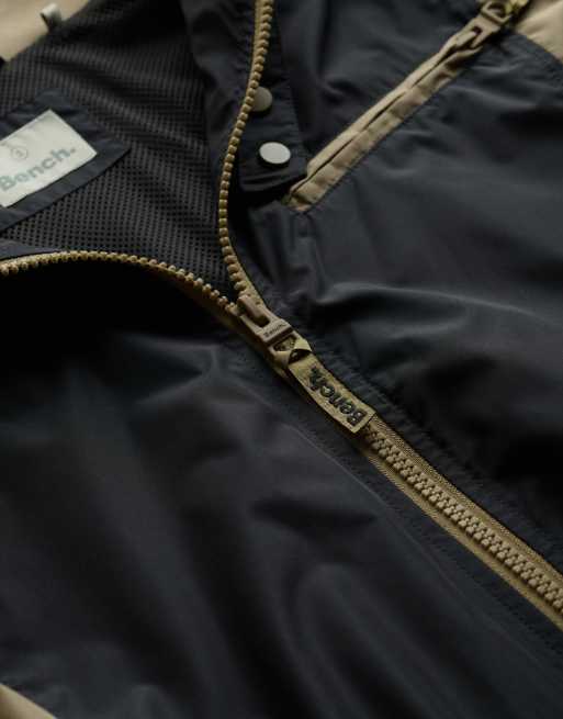 Bench x Superdry & Co Racer shell double zip jacket in charcoal/ dune, 2 of 5