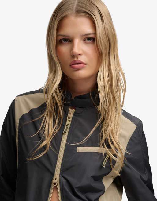Bench x Superdry & Co - Racer - Veste souple à double fermeture éclair - Anthracite/dune, 4 de 5
