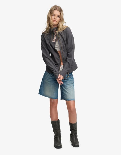Bench. x Superdry & Co – Ripstop-Jacke in Anthrazit/Dune mit Zwei-Wege-Reißverschluss und Stehkragen, 4 von 5
