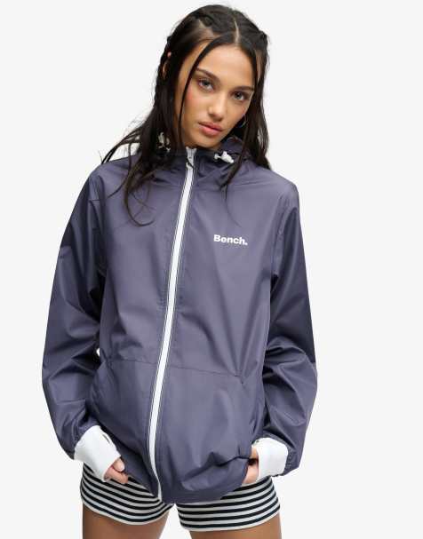 Bench. x Superdry & Co – Shell-Jacke in Marineblau/Weiß mit Kapuze und Reißverschluss - view 1