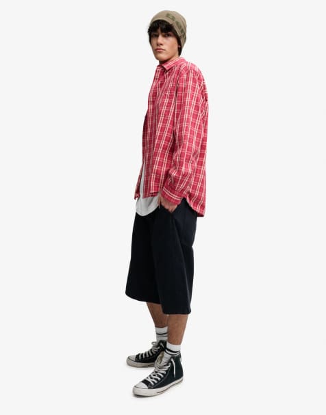 Bench x Superdry & Co Skater check long sleeve shirt in duddon check red - view 1
