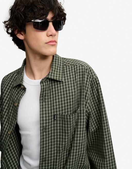 Bench x Superdry & Co Skater check long sleeve shirt in gowan check green, 4 of 4