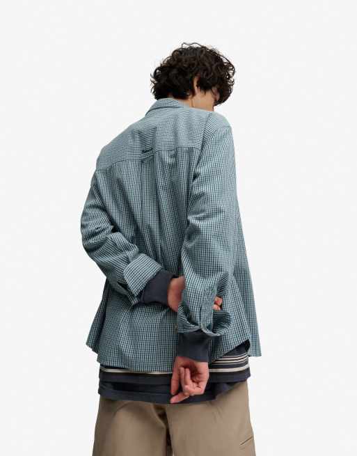 Bench x Superdry & Co Skater check long sleeve shirt in leven check blue, 3 of 5