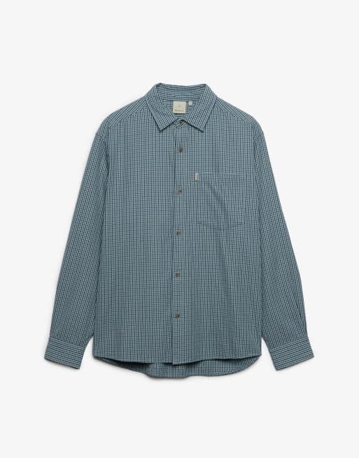 Bench x Superdry & Co Skater check long sleeve shirt in leven check blue, 5 of 5