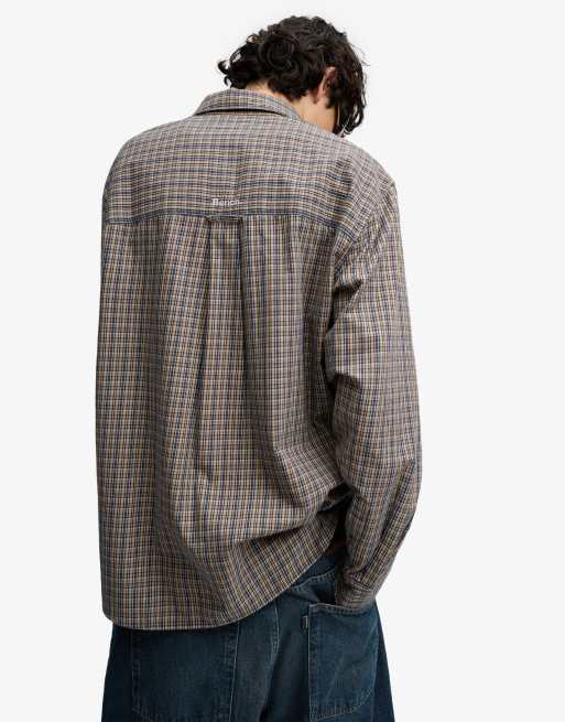 Bench x Superdry & Co Skater check long sleeve shirt in rawthey check beige, 3 of 4