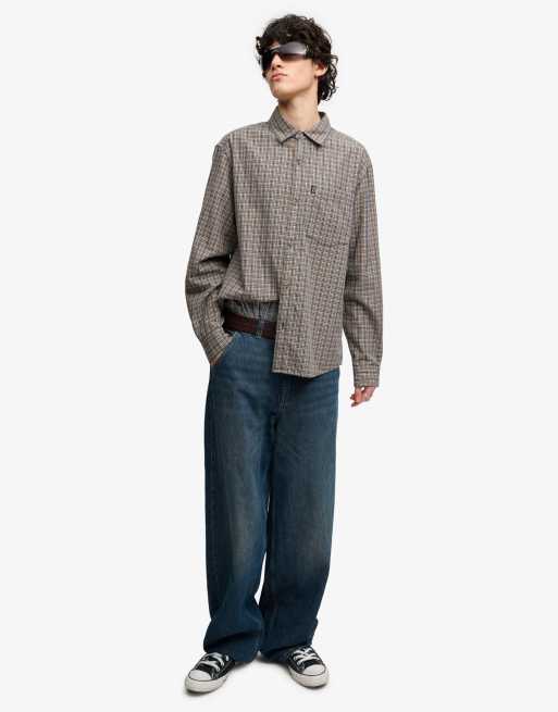 Bench x Superdry & Co Skater check long sleeve shirt in rawthey check beige, 4 of 4