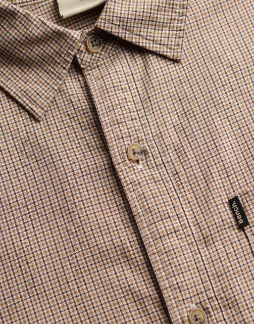 Bench x Superdry & Co Skater check short sleeves shirt in brown micro check, 2 of 5