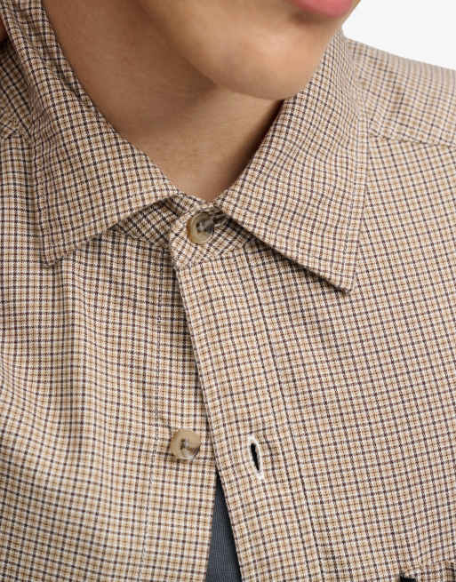 Bench x Superdry & Co Skater check short sleeves shirt in brown micro check, 3 of 5