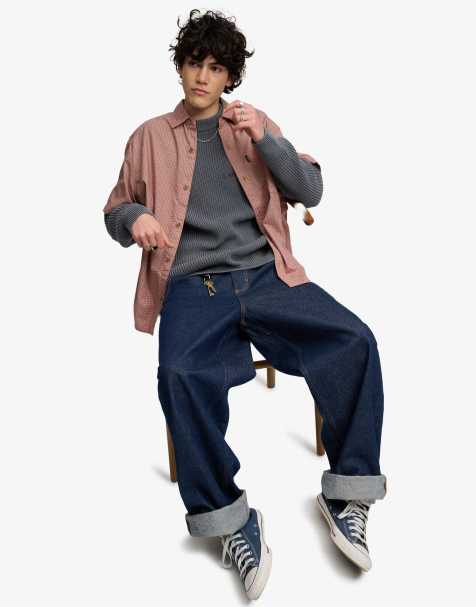 Bench x Superdry & Co Skater check short sleeves shirt in peach micro check - view 1