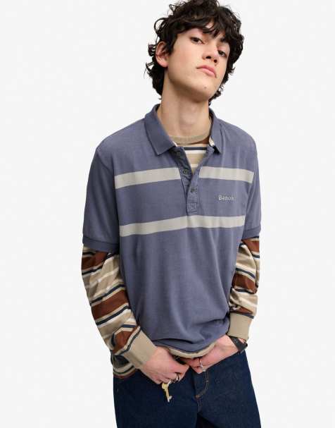 Bench x Superdry & Co Supersoft logo polo shirt in crt navy/ moonmist - view 1