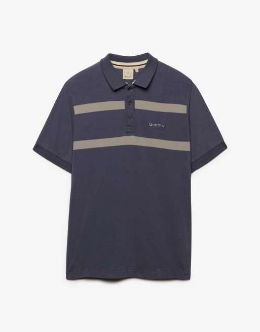 Bench. x Superdry & Co – Superweiches Polohemd in Marineblau/Moonmist mit Logo, 2 von 4
