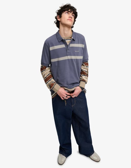 Bench. x Superdry & Co – Superweiches Polohemd in Marineblau/Moonmist mit Logo, 3 von 4