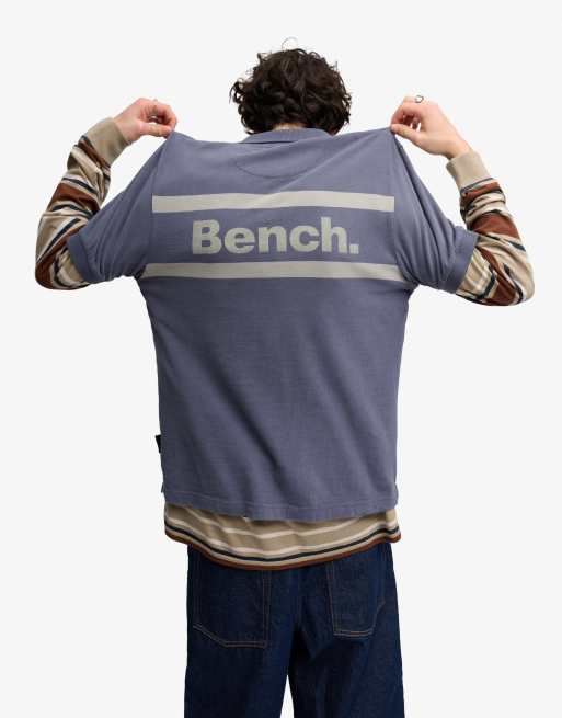 Bench. x Superdry & Co – Superweiches Polohemd in Marineblau/Moonmist mit Logo, 4 von 4