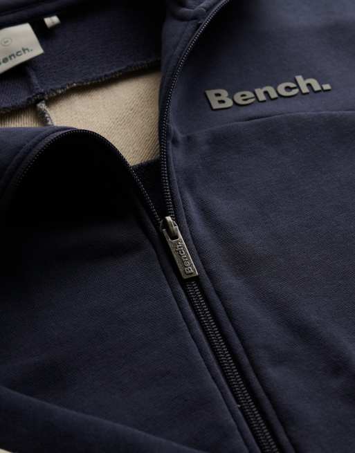Bench x Superdry & Co - Sweat à capuche rayé avec double fermeture éclair - Bleu marine crt/clair de lune/lune brumeuse, 5 de 6