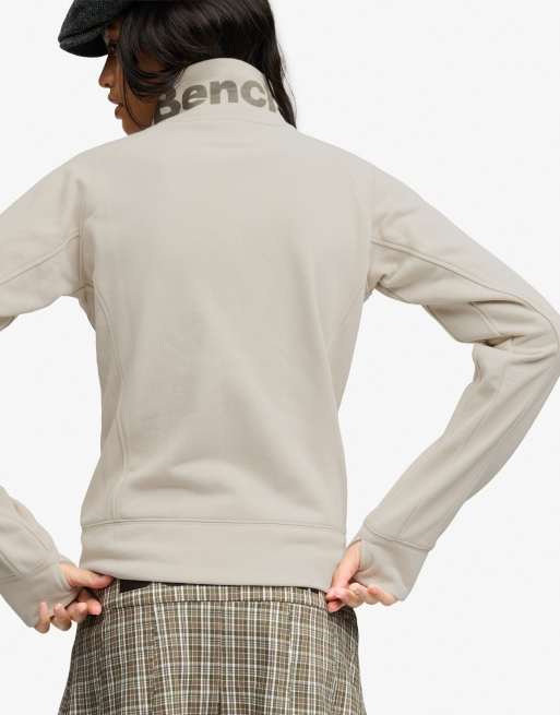 Bench x Superdry & Co - Sweat de survêtement molletonné à col montant - Clair de lune/pépite de chocolat, 3 de 5