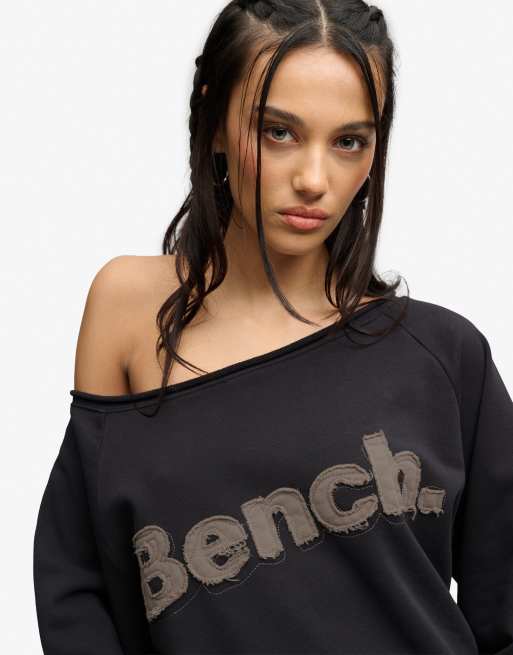 Bench x Superdry & Co - Sweat oversize à encolure Bardot - Anthracite/dune, 4 de 5